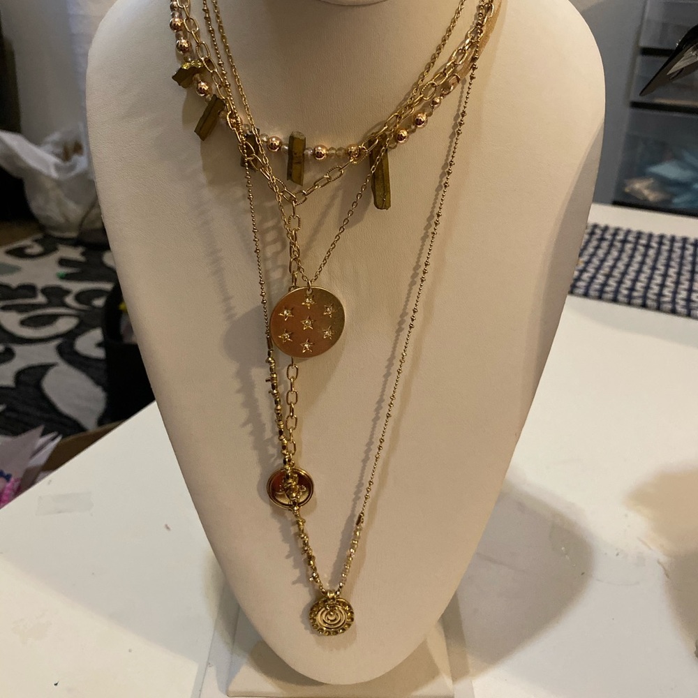 Charming Charlie BoHo Bundle Deal 4 Gold Necklaces